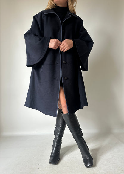 Luxury Loden navy poncho