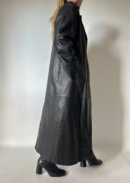Iconic extra long leather trench