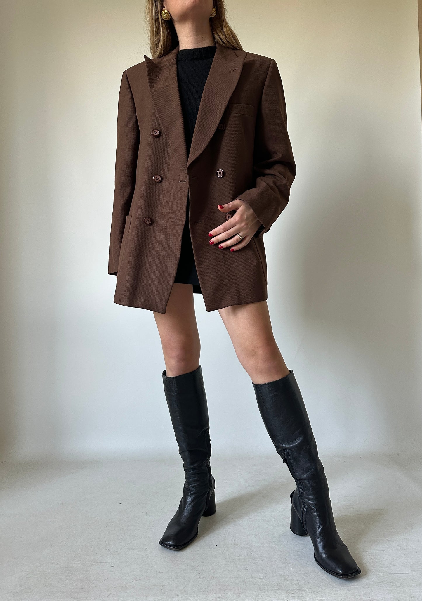 Chocolate light wool blazer