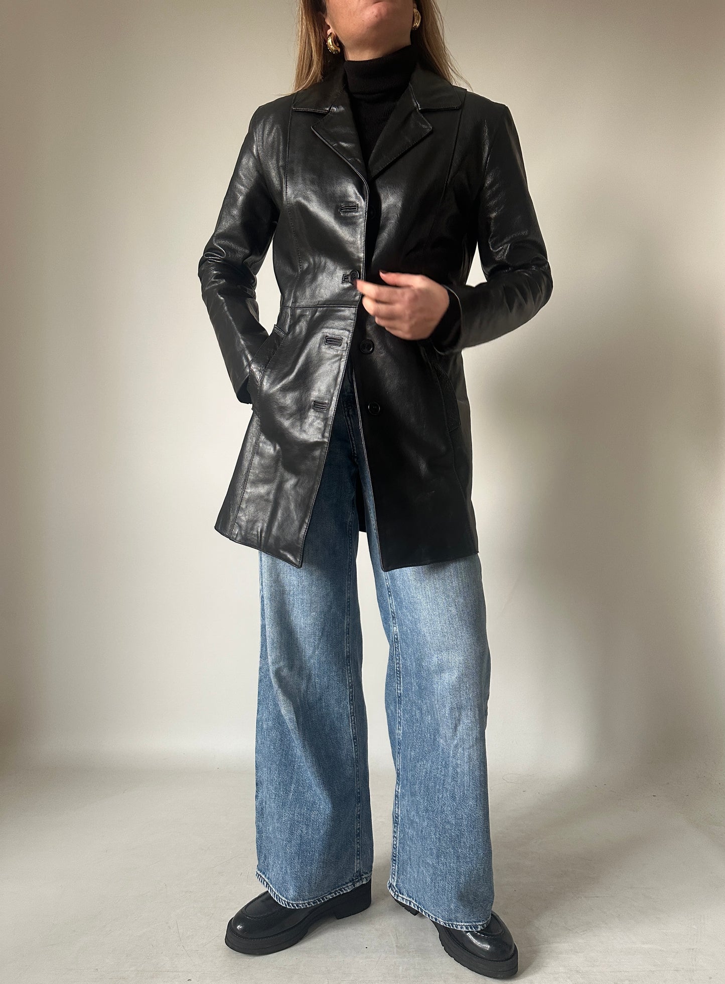 Beautiful leather slim jacket