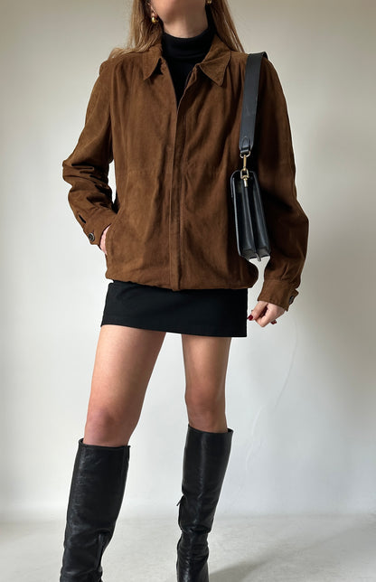 Dreamy suede brown bomber