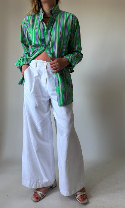 RALPH LAUREN striped green shirt