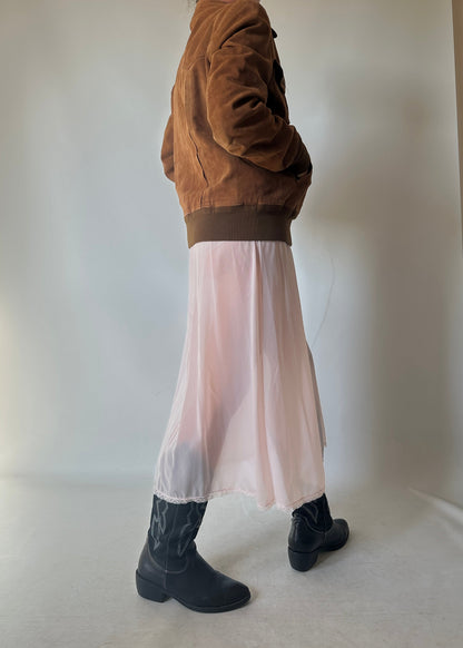 Chocolate petite suede bomber