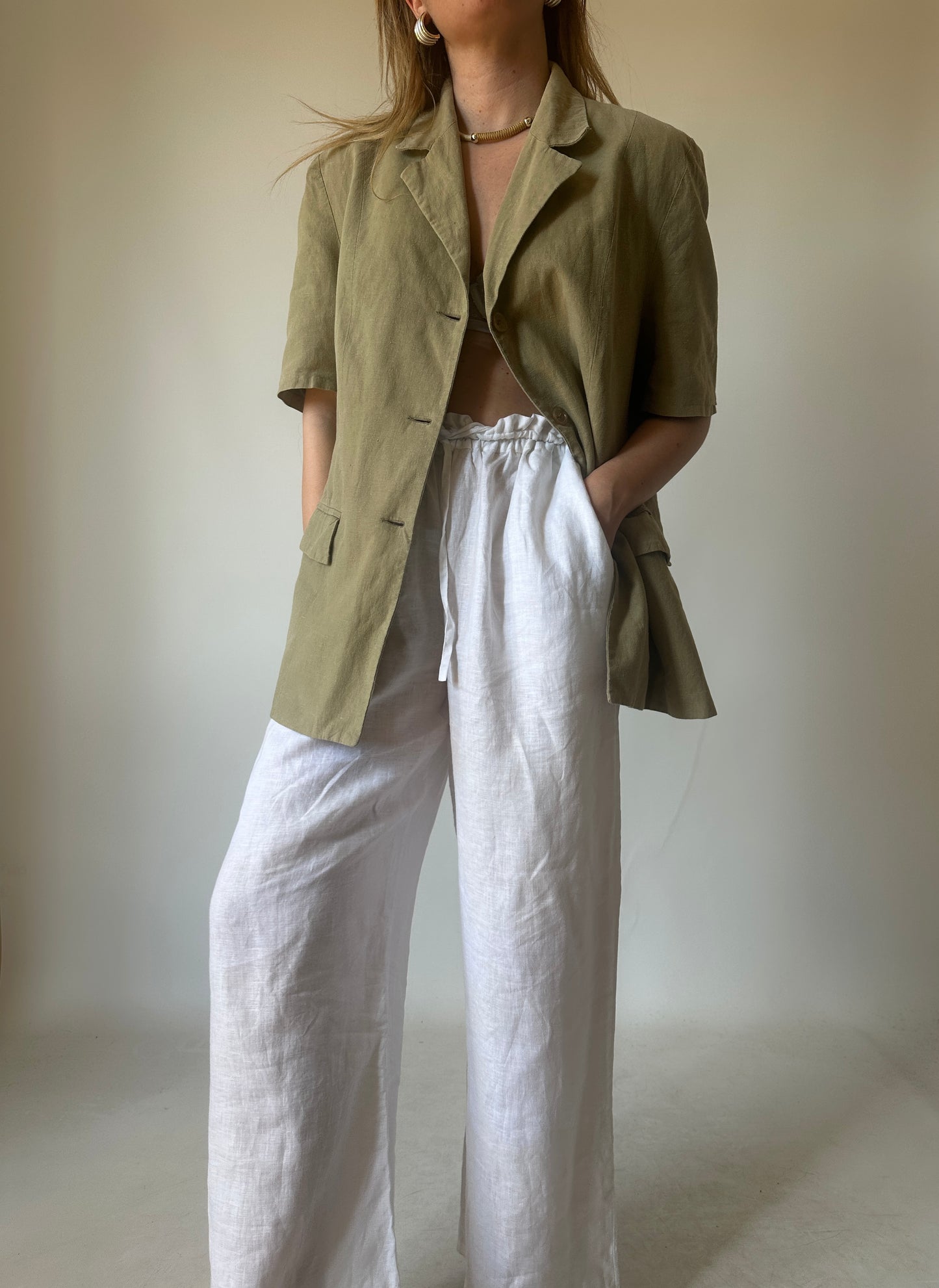 Pure linen light blazer