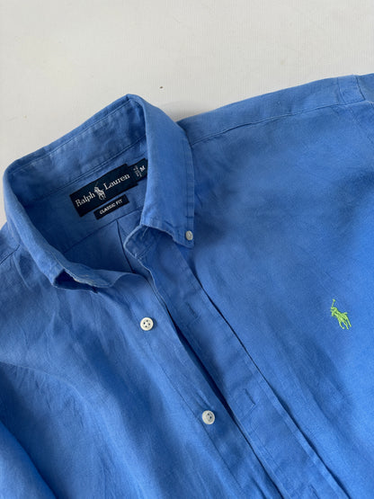 RALPH LAUREN blue linen shirt