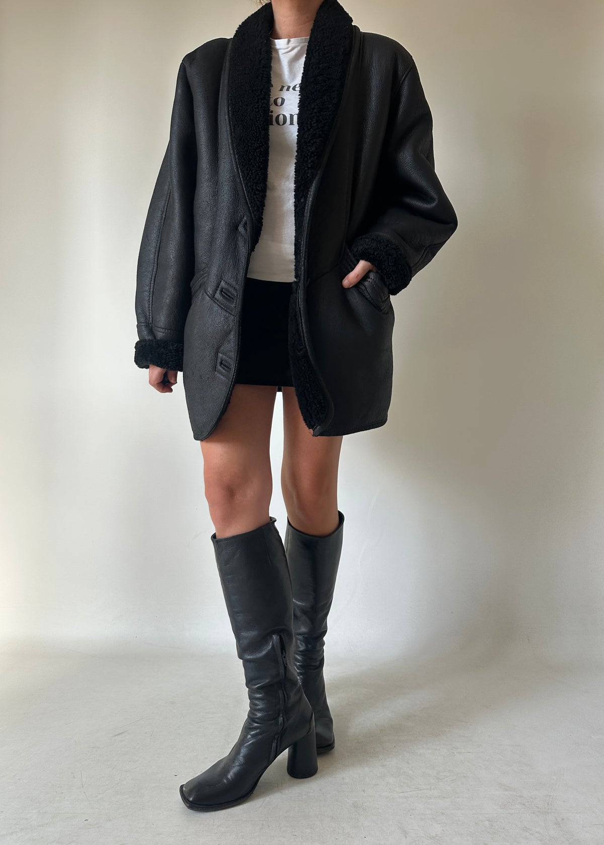Beautiful black Shearling