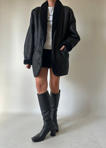 Beautiful black Shearling