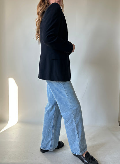 Pure wool slim black blazer