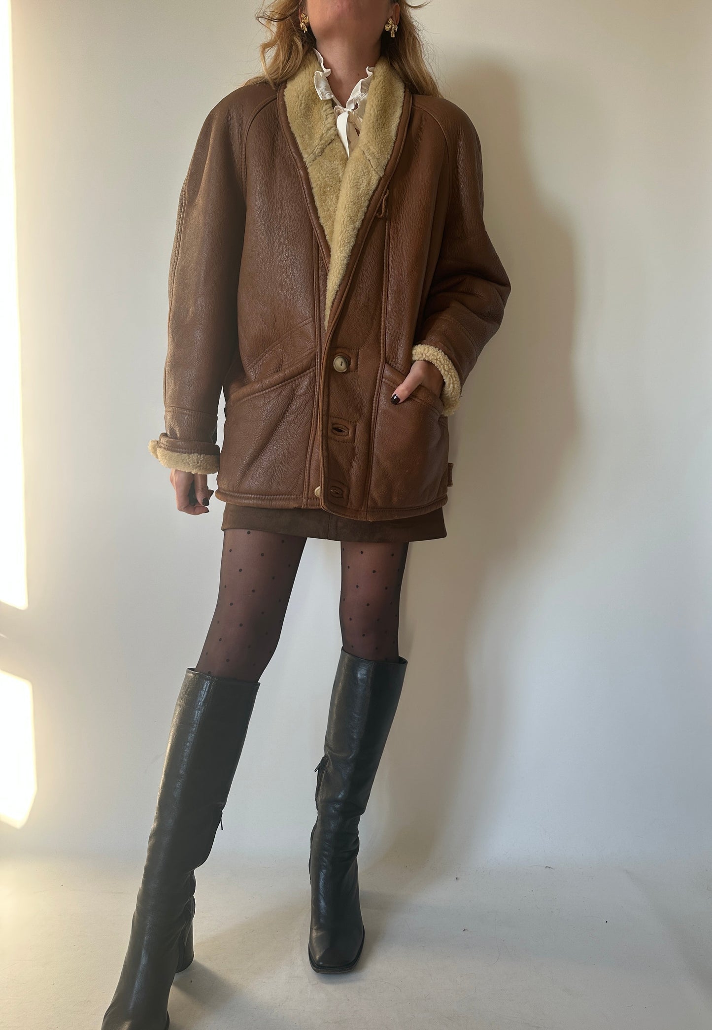 Camel passpartour Shearling