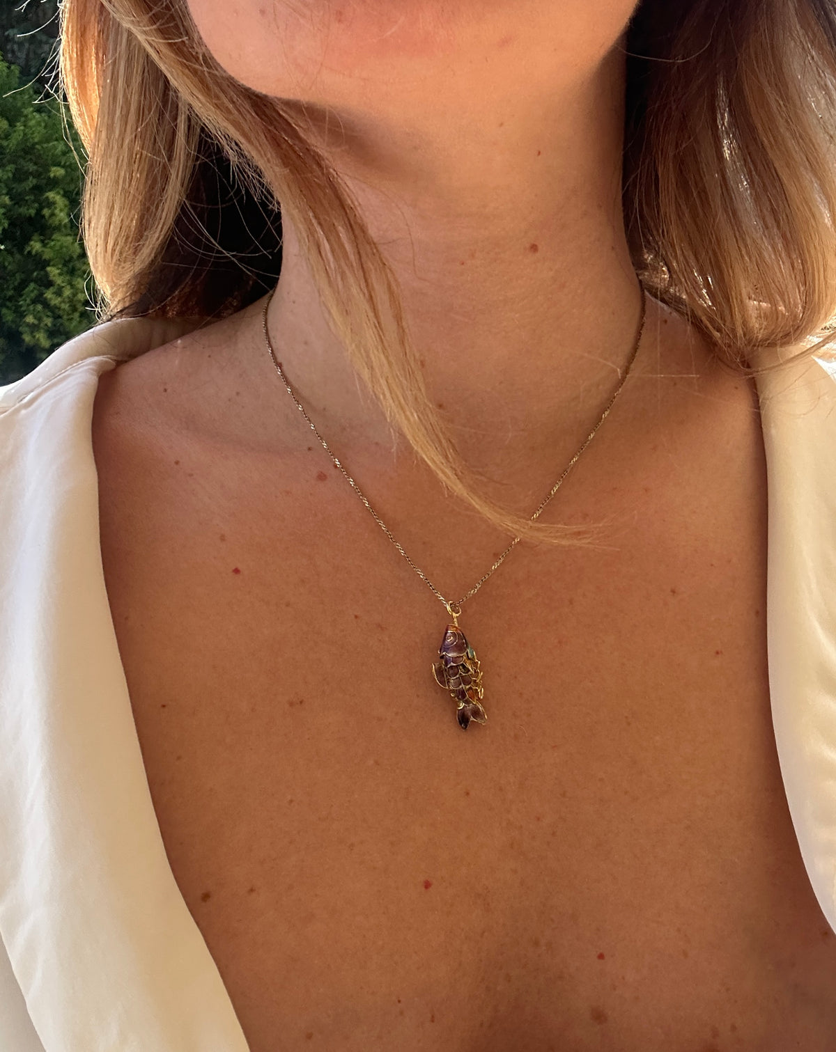 Collana con pesce cloisonnè