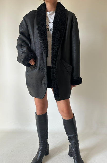 Beautiful black Shearling