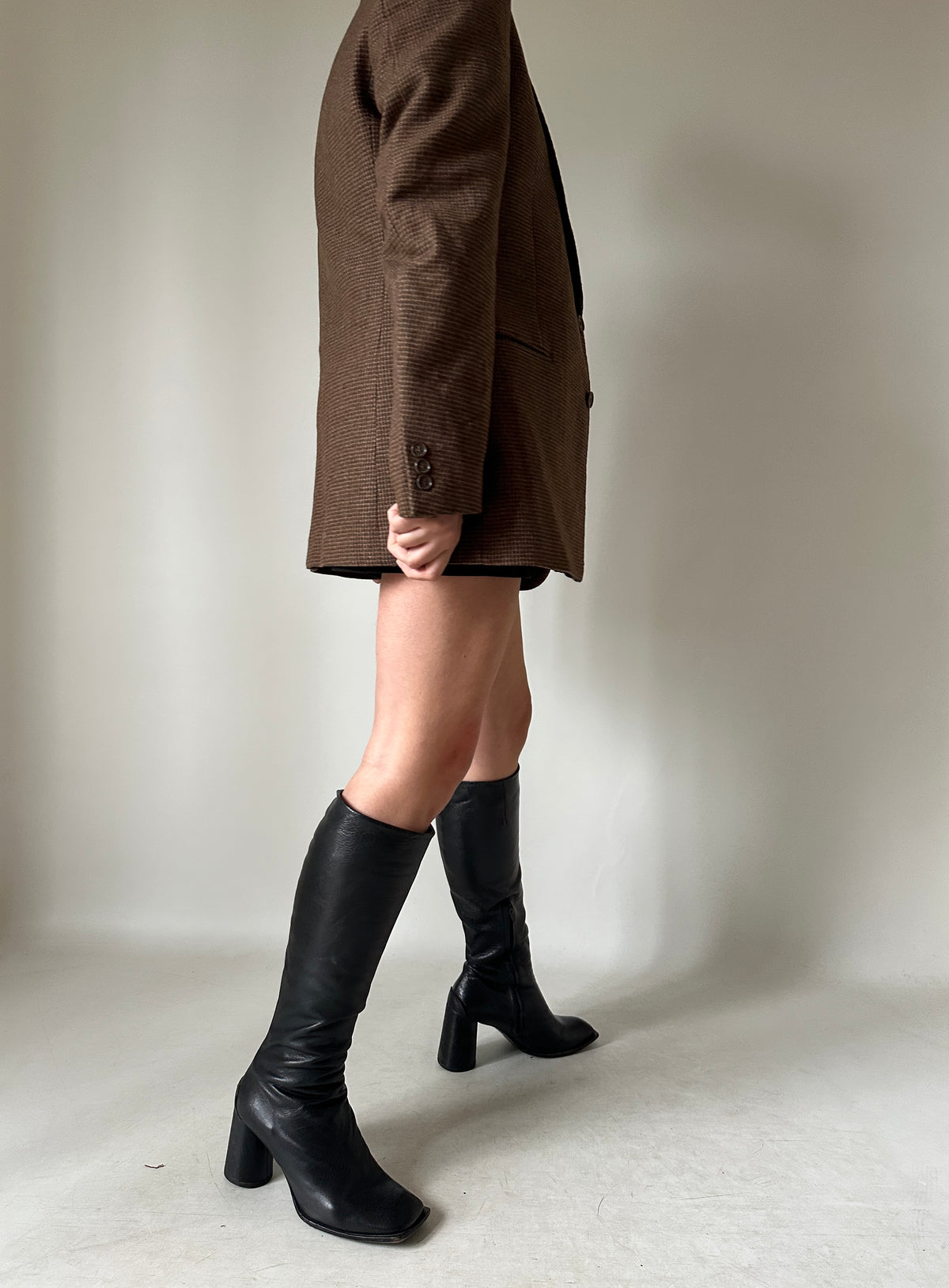 Chocolate wool petite blazer