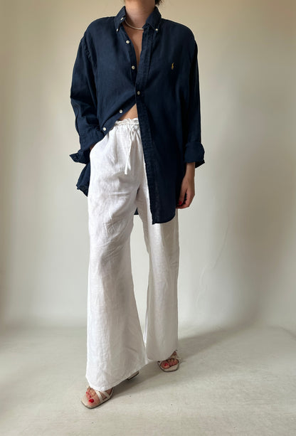 RALPH LAUREN navy linen shirt