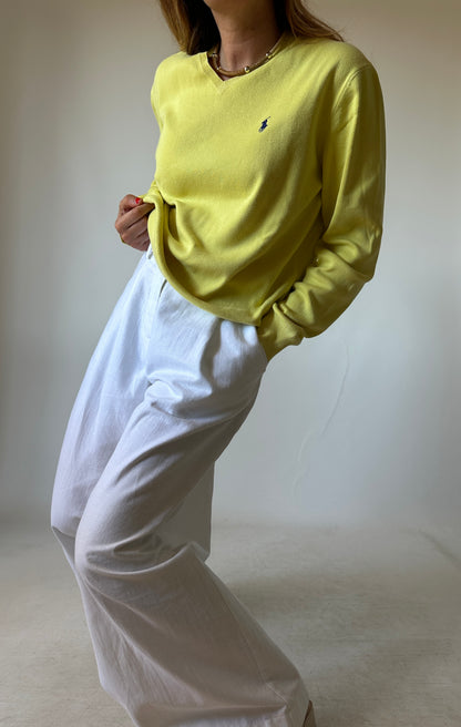 RALPH LAUREN lime cotton sweater
