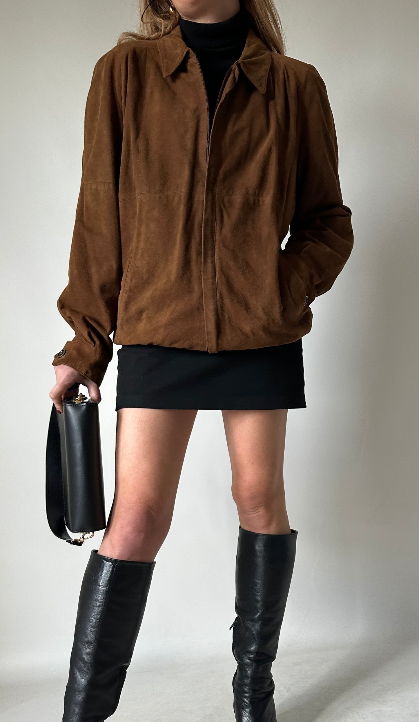 Dreamy suede brown bomber