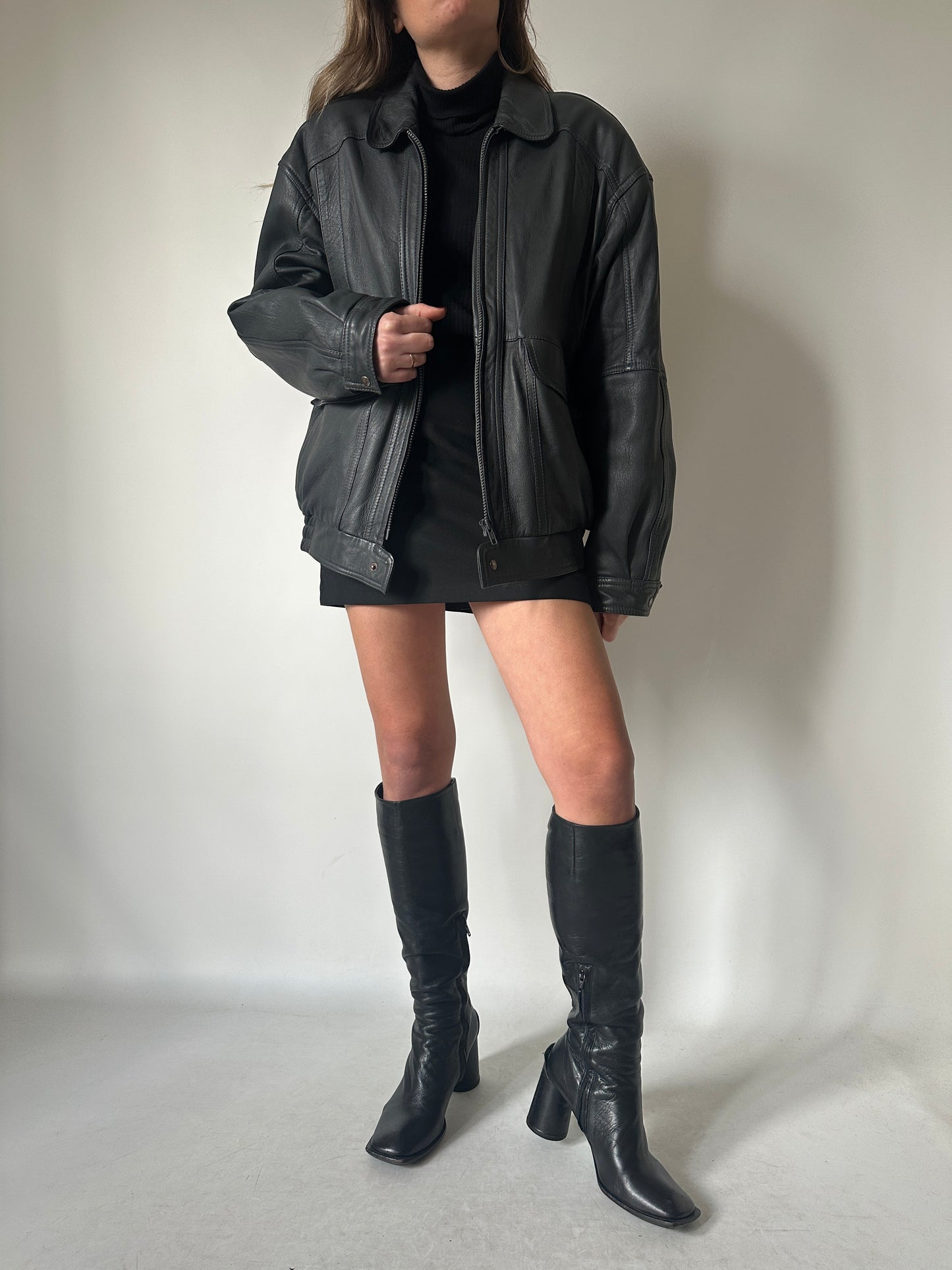 Bomber in pelle imbottito
