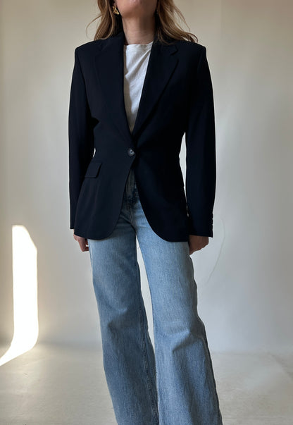 Pure wool slim black blazer
