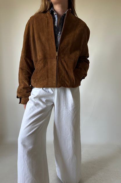 Iconic suede brown bomber