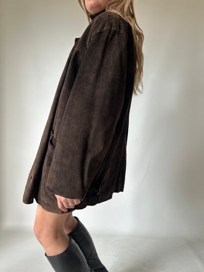 Dark chocolate real suede jacket