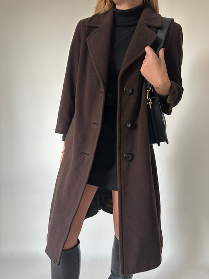 Cachemire and wool chocolate coat