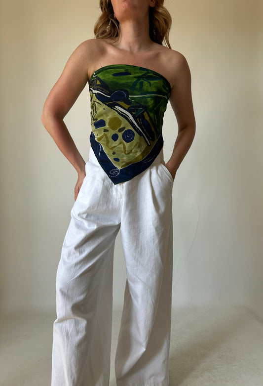 Maxi foulard stampa astratta pura seta