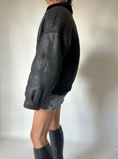Perfect black petite Shearling