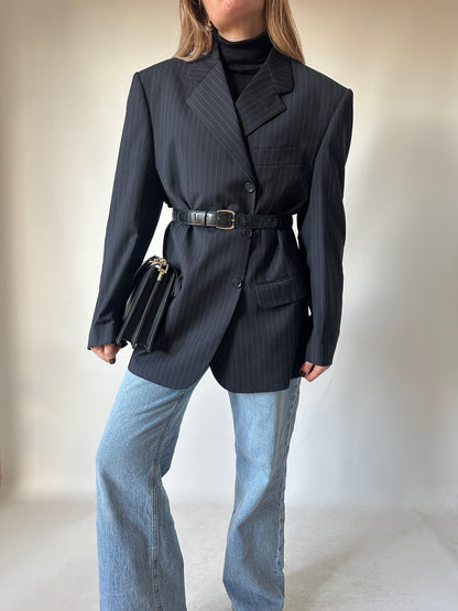 Blazer in fresco lana gessato
