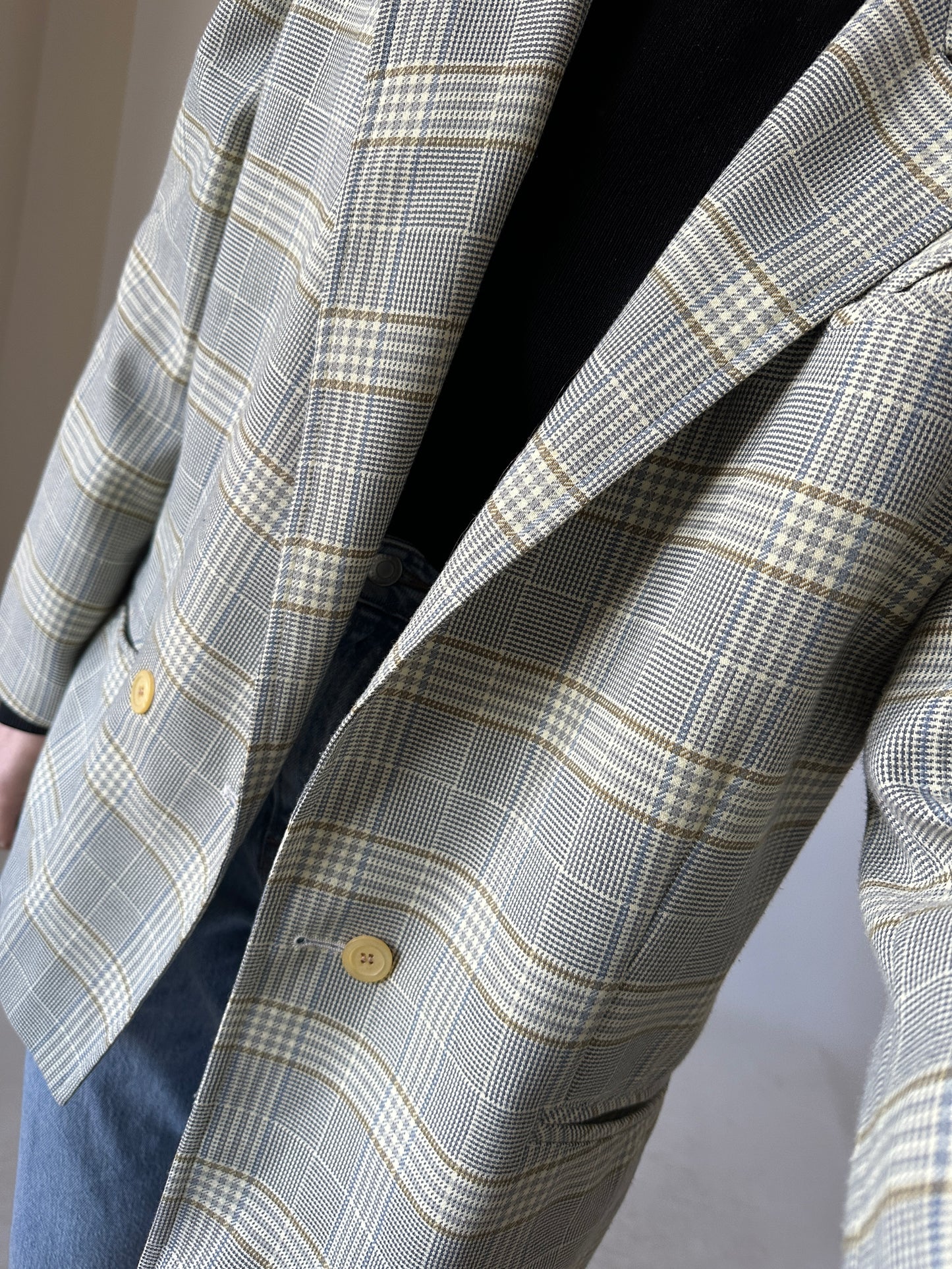 Prince of Wales grey petite blazer