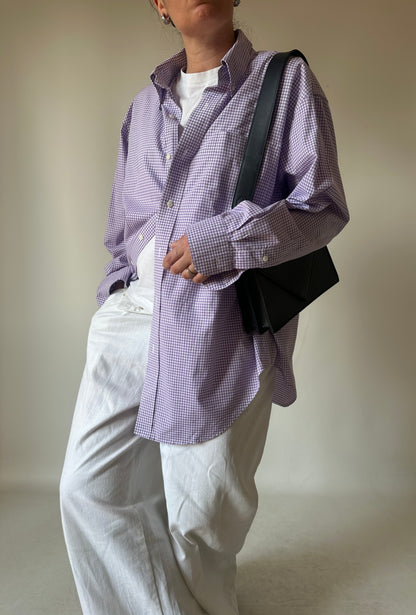 RALPH LAUREN violet vichy shirt - nuova
