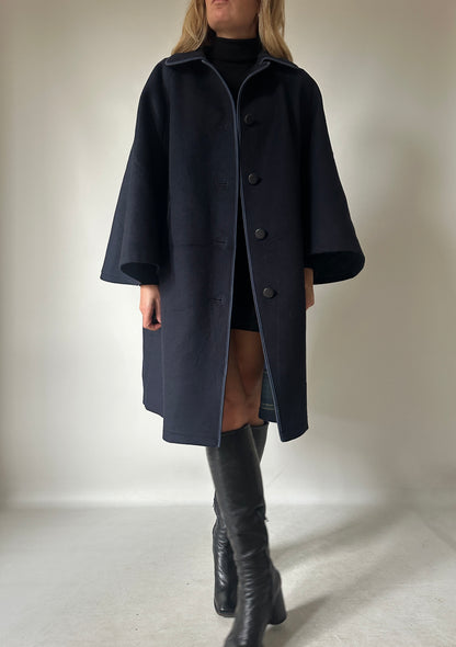 Luxury Loden navy poncho