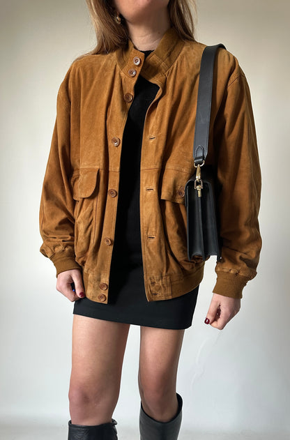 Petite suede bomber