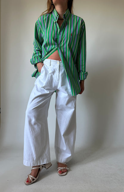 RALPH LAUREN striped green shirt