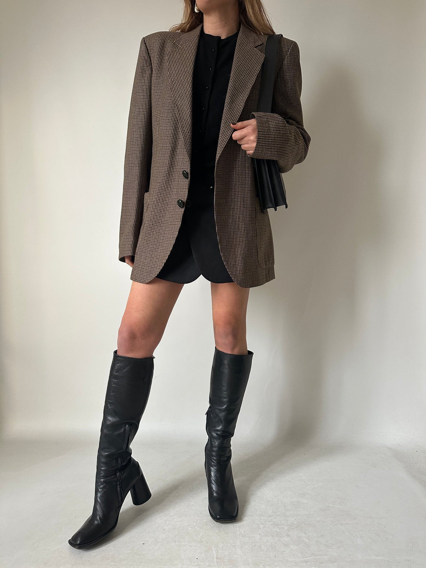 Pied de poule oversize blazer