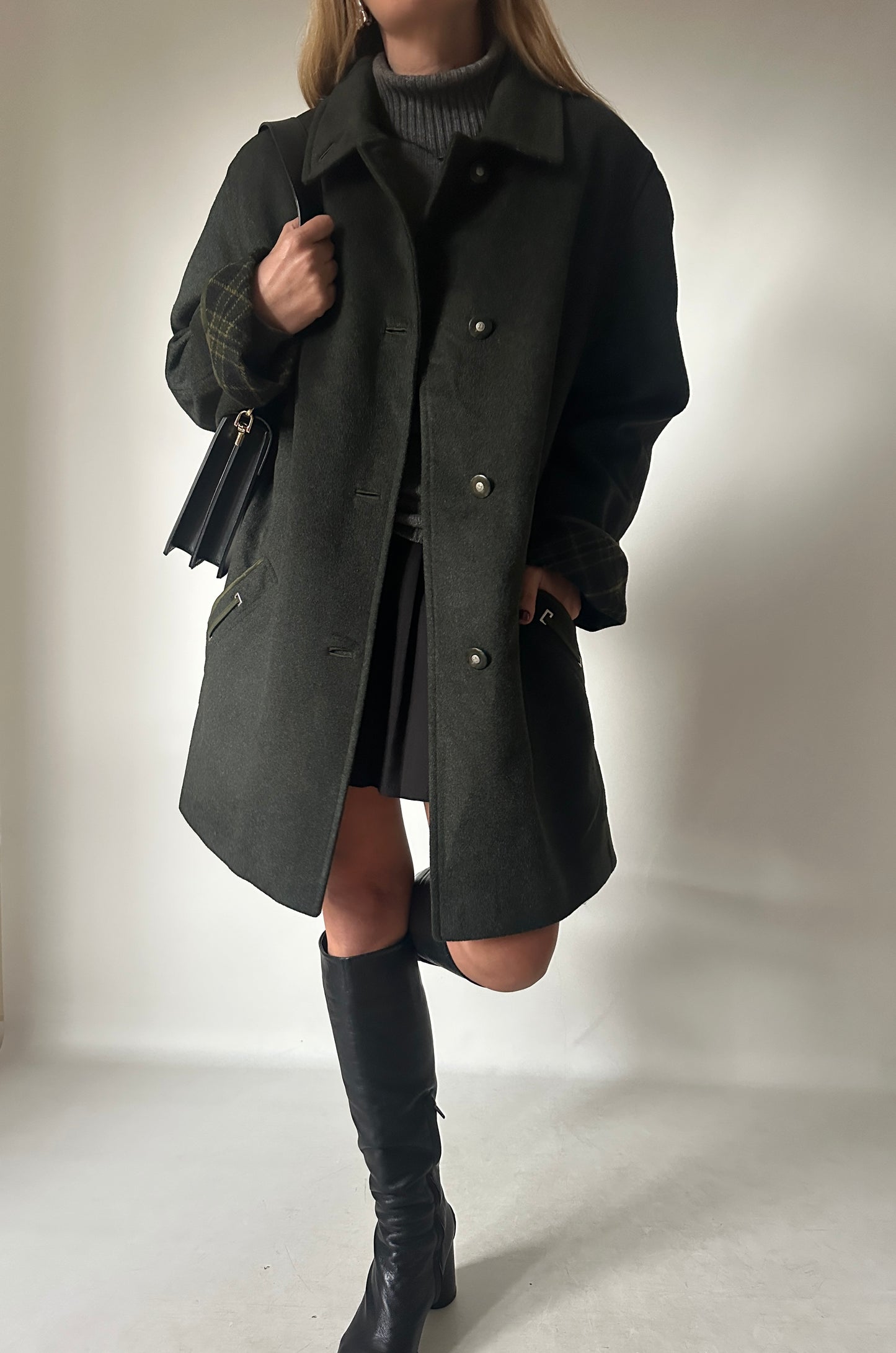 Wool and alpaca green loden
