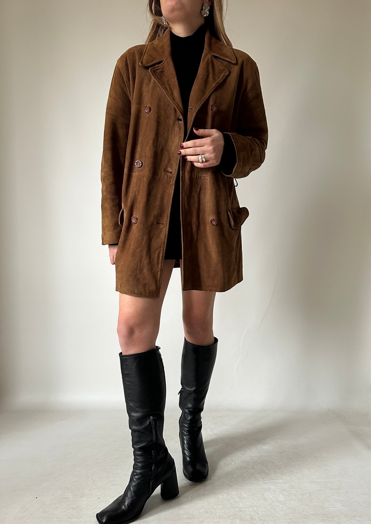 Chocolate real suede jacket