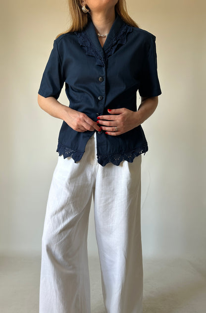 Navy cotton shirt jacket