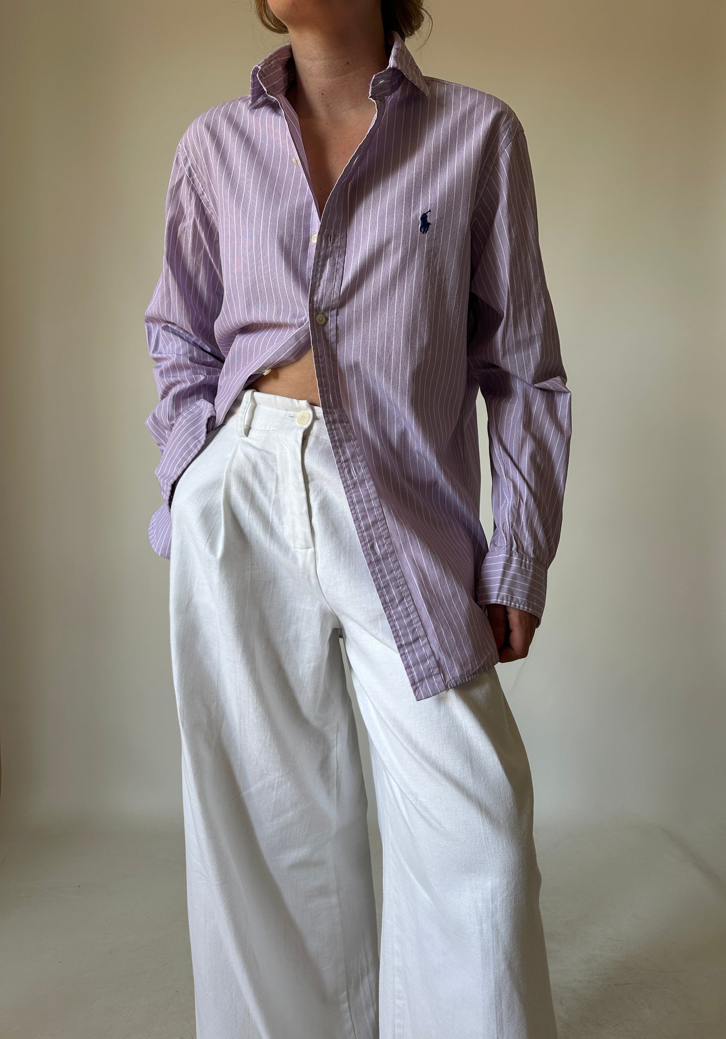 RALPH LAUREN pink striped shirt