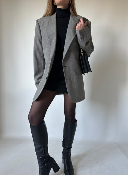 Pied de poule green oversize blazer