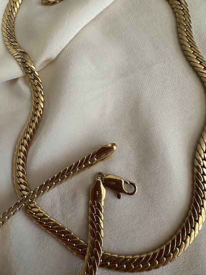 Parure girocollo e bracciale snake placcato oro