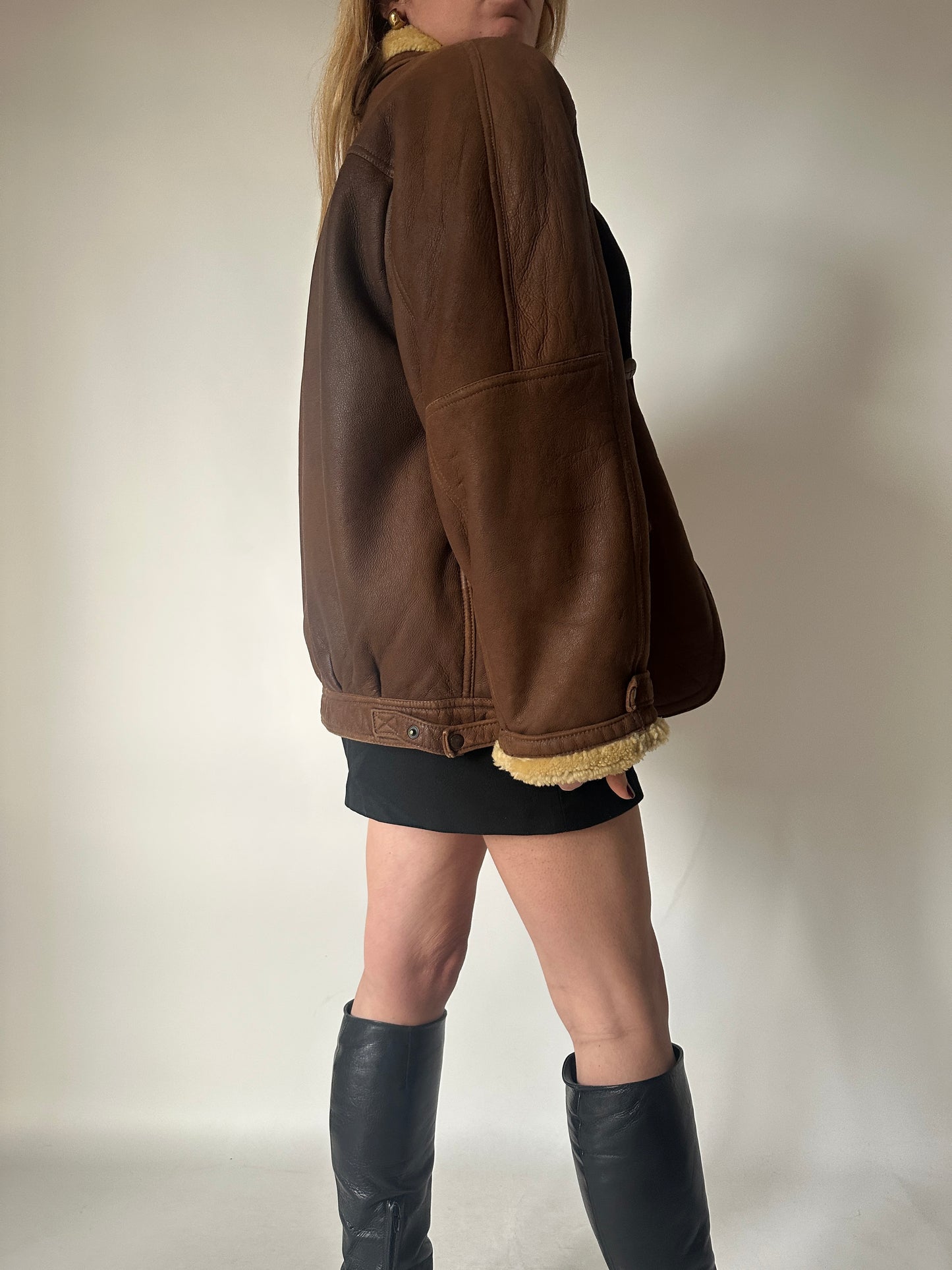 Chocolate aviator Shearling