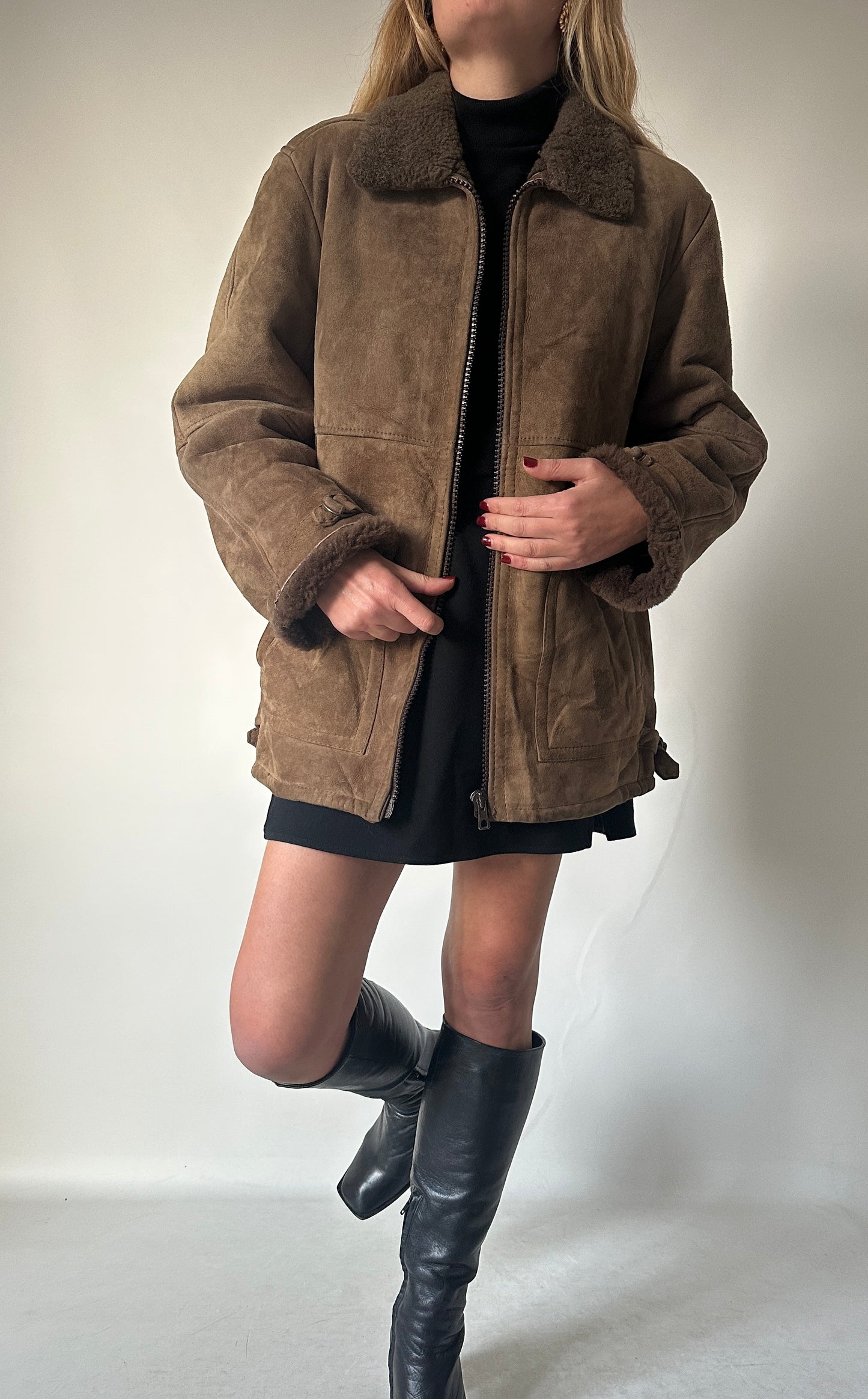 Chocolate bomber Shearling