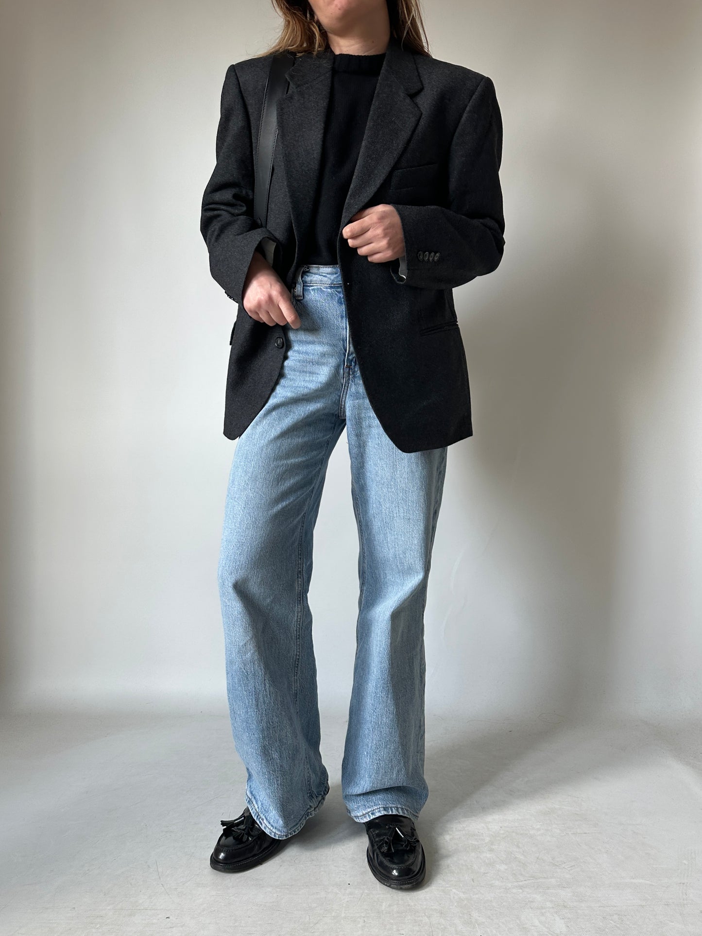 MARZOTTO wool grey oversize blazer