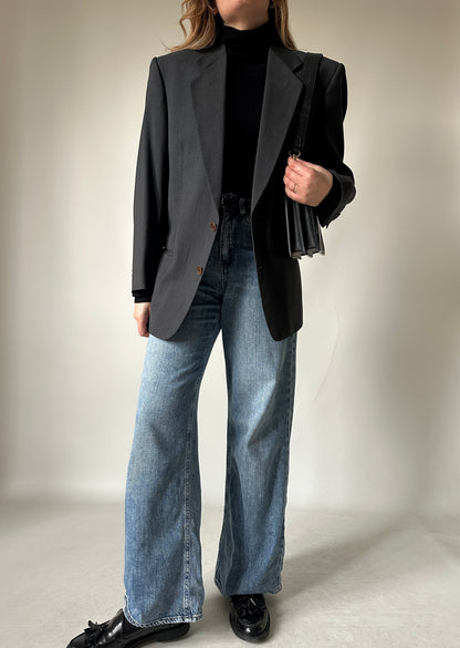 Minimal grey wool blazer