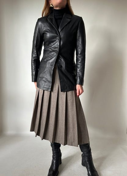 Nappa leather slim jacket