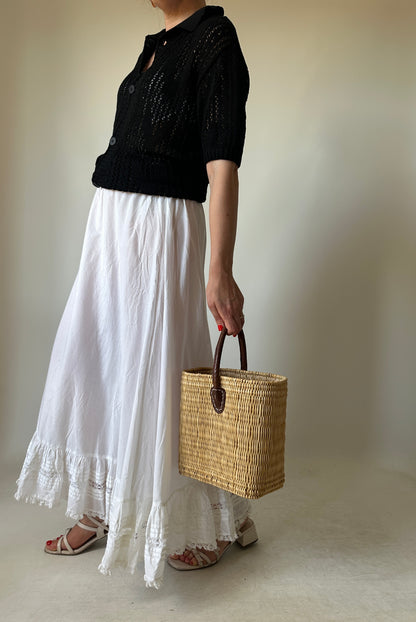 LAURA ASHLEY white cotton skirt