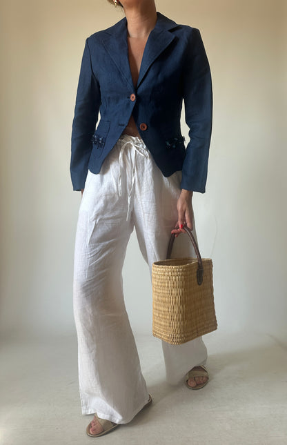 Pure linen petite blazer