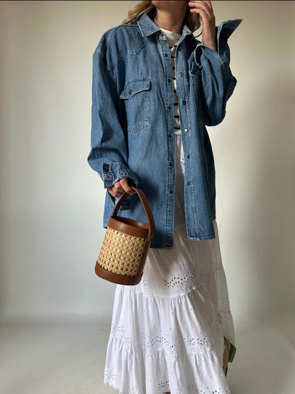 WAMPUM oversize denim shirt