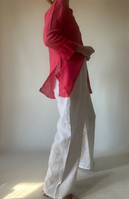 Strawberry 100% linen shirt