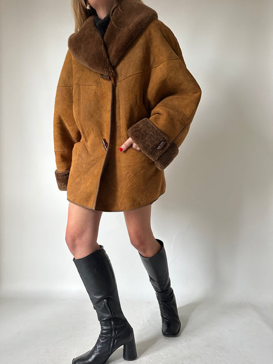 Caramel distressed Shearling
