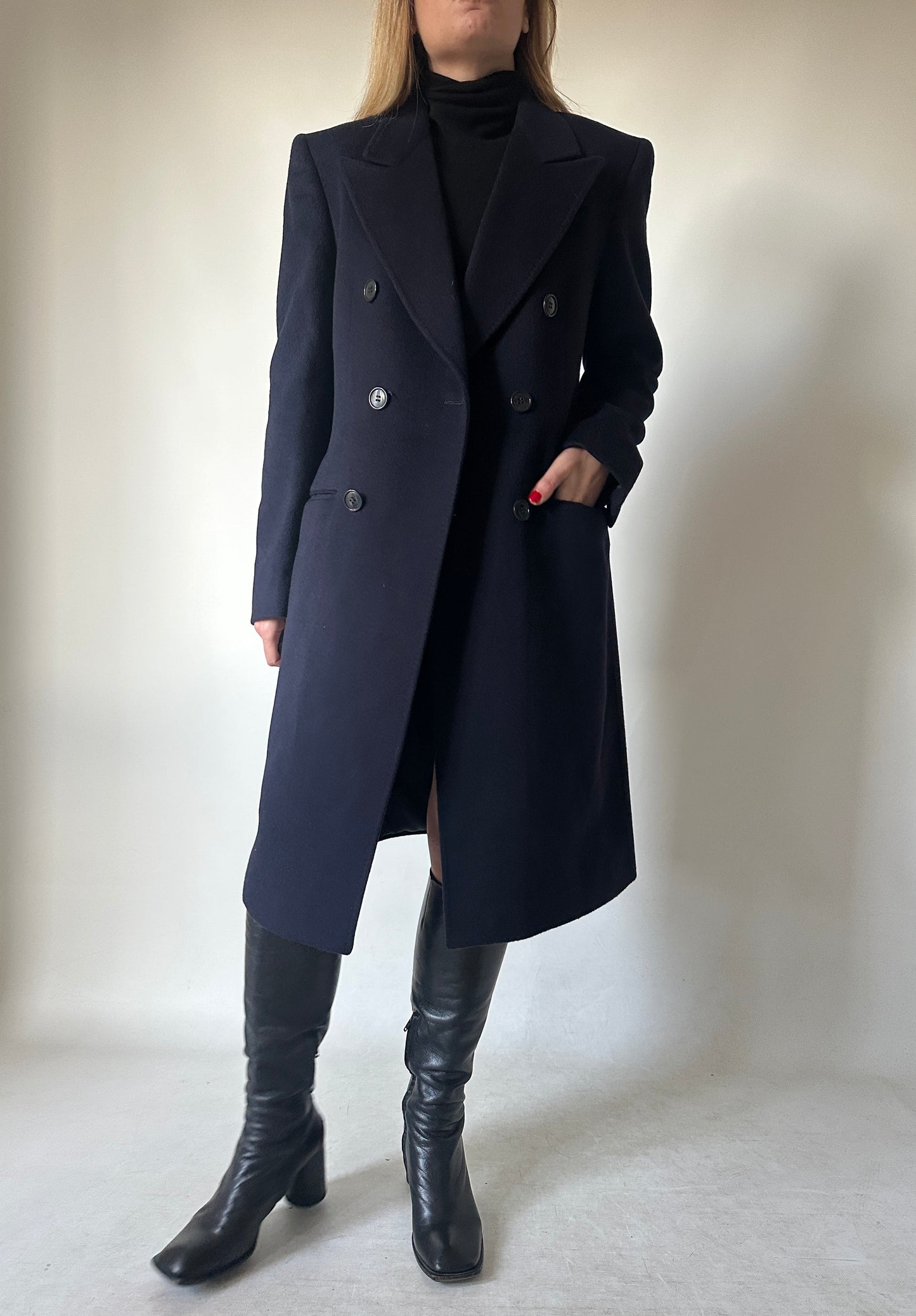 Luxury cachemire navy coat